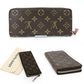 LOUIS VUITTON Long Wallet Purse M60742 Monogram canvas Brown Portefeuille Clemence