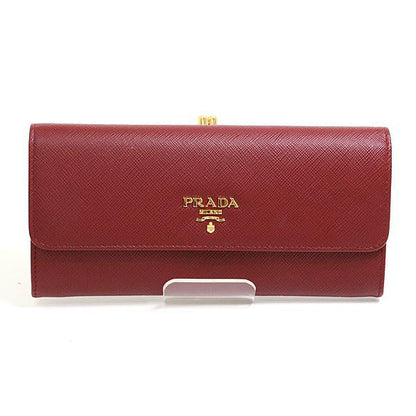PRADA Long Wallet Purse 1ME306 Safiano leather Red Gamaguchi