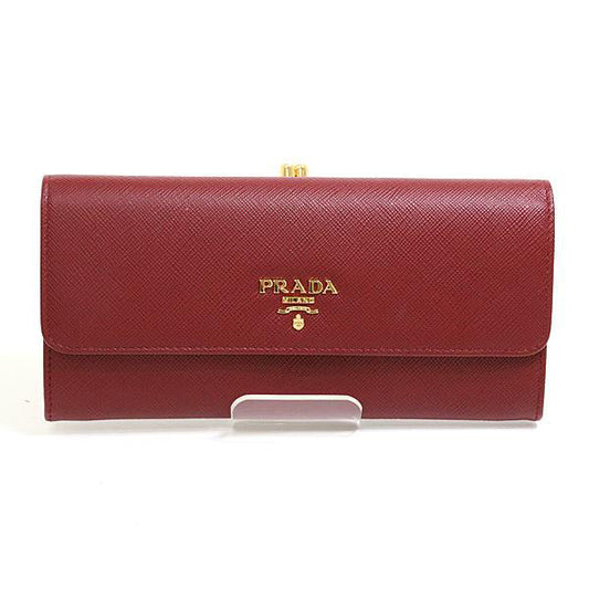 PRADA Long Wallet Purse 1ME306 Safiano leather Red Gamaguchi
