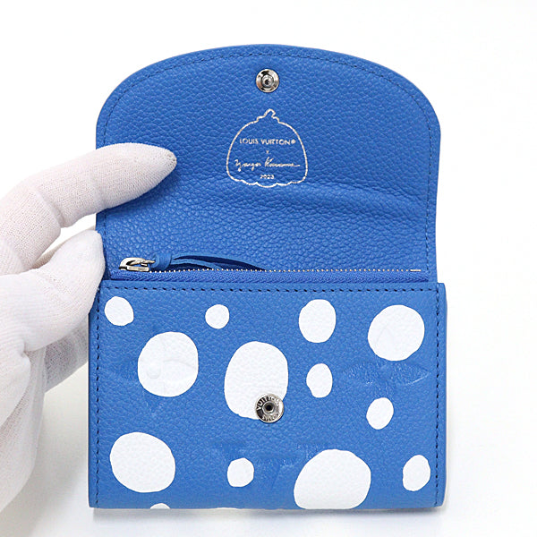 LOUIS VUITTON Coin case M81984 leather By color YAYOI KUSAMA 2-fold Wallet Women Used Authentic
