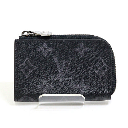 LOUIS VUITTON Coin case M63536 Monogram Eclipse, Leather black Portemonejour mens Used Authentic