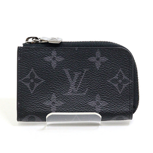 LOUIS VUITTON Coin case M63536 Monogram Eclipse, Leather black Portemonejour mens Used Authentic