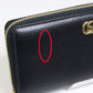 GUCCI Long Wallet Purse 456117 leather black Japan exclusive Double G zip around wallet Women Used Authentic