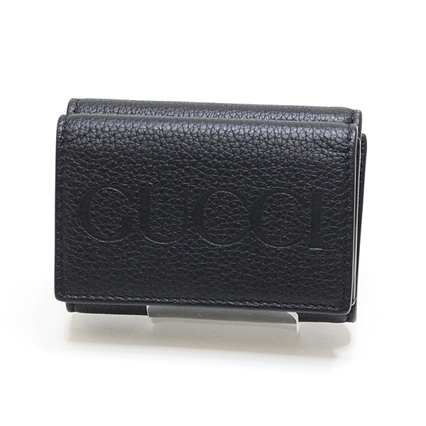 GUCCI Tri-fold wallet 736151 leather black Tri-fold wallet Women Used Authentic