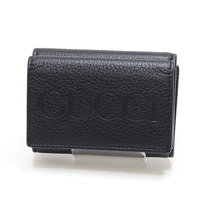 GUCCI Tri-fold wallet 736151 leather black Tri-fold wallet Women Used Authentic
