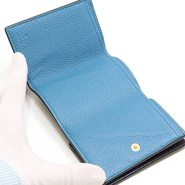 GUCCI Tri-fold wallet 736151 leather black Tri-fold wallet Women Used Authentic