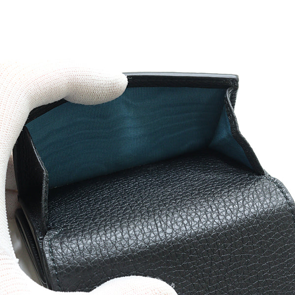GUCCI Tri-fold wallet 736151 leather black Tri-fold wallet Women Used Authentic