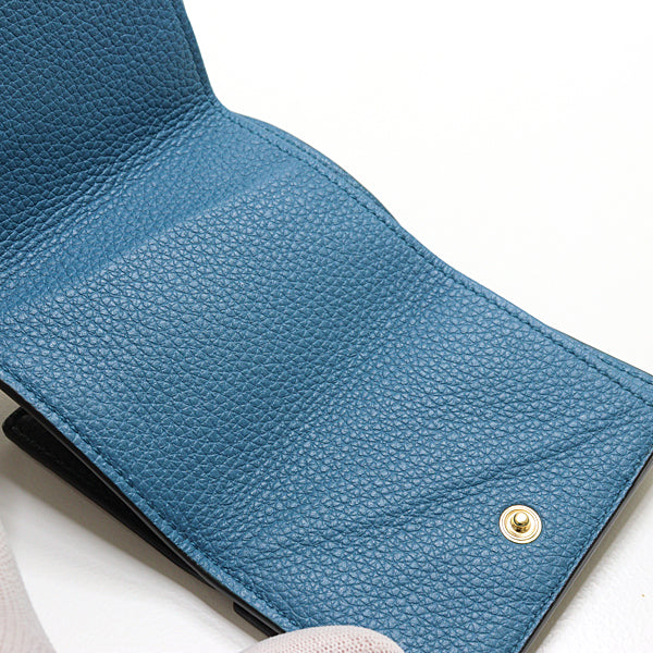 GUCCI Tri-fold wallet 736151 leather black Tri-fold wallet Women Used Authentic