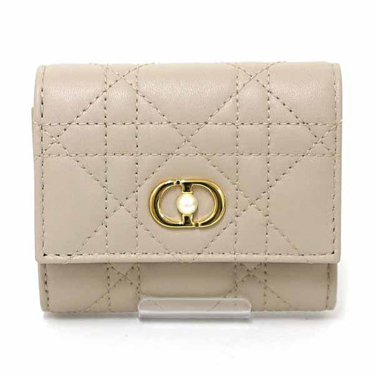 Dior Tri-fold wallet S3105UNJB lambskin beige Dior Jolie Hibiscus Wallet