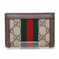 GUCCI Bifold Wallet 813296 GG Supreme canvas, leather beige Ophidia Small Wallet Women Used Authentic