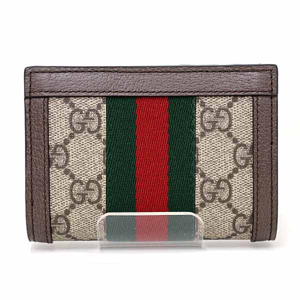 GUCCI Bifold Wallet 813296 GG Supreme canvas, leather beige Ophidia Small Wallet Women Used Authentic