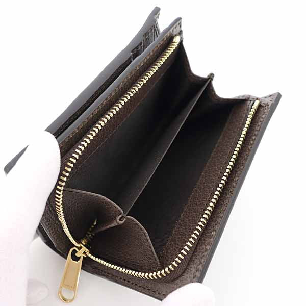 GUCCI Bifold Wallet 813296 GG Supreme canvas, leather beige Ophidia Small Wallet Women Used Authentic