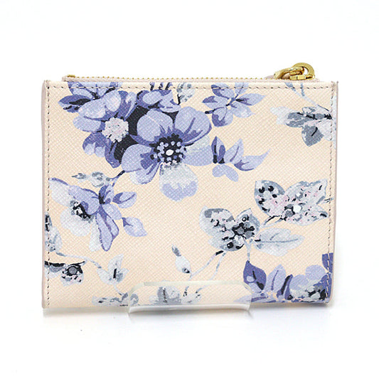 PRADA Bifold Wallet 1ML050 Safiano leather Ivory Flower print Safiano leather Women Used Authentic