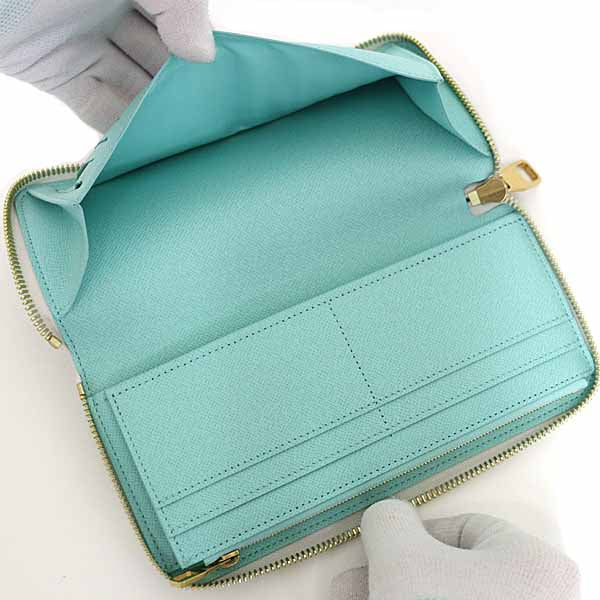 LOUIS VUITTON Long Wallet Purse N40675 Damier canvas white Zippy wallet  Vertical Women Used Authentic