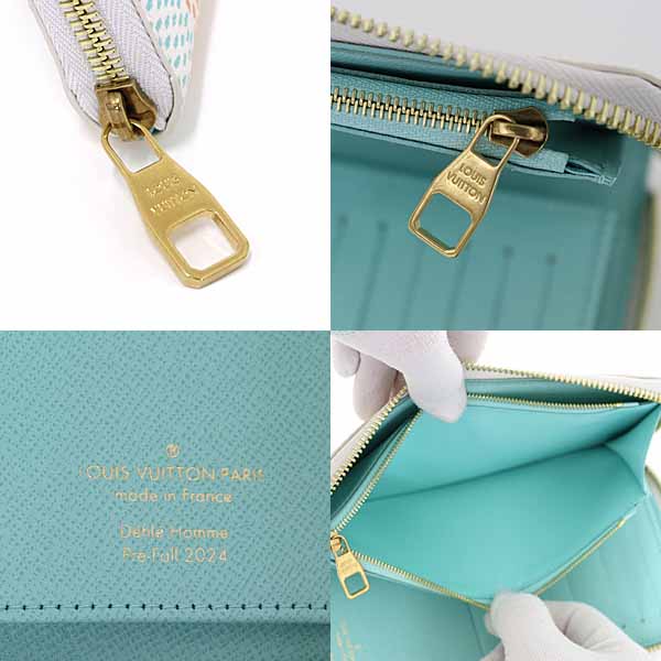 LOUIS VUITTON Long Wallet Purse N40675 Damier canvas white Zippy wallet  Vertical Women Used Authentic