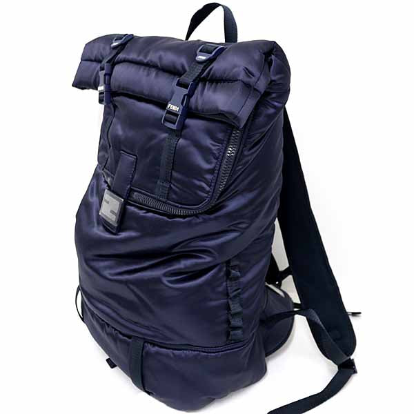 FENDI Backpack Nylon Navy Backpack