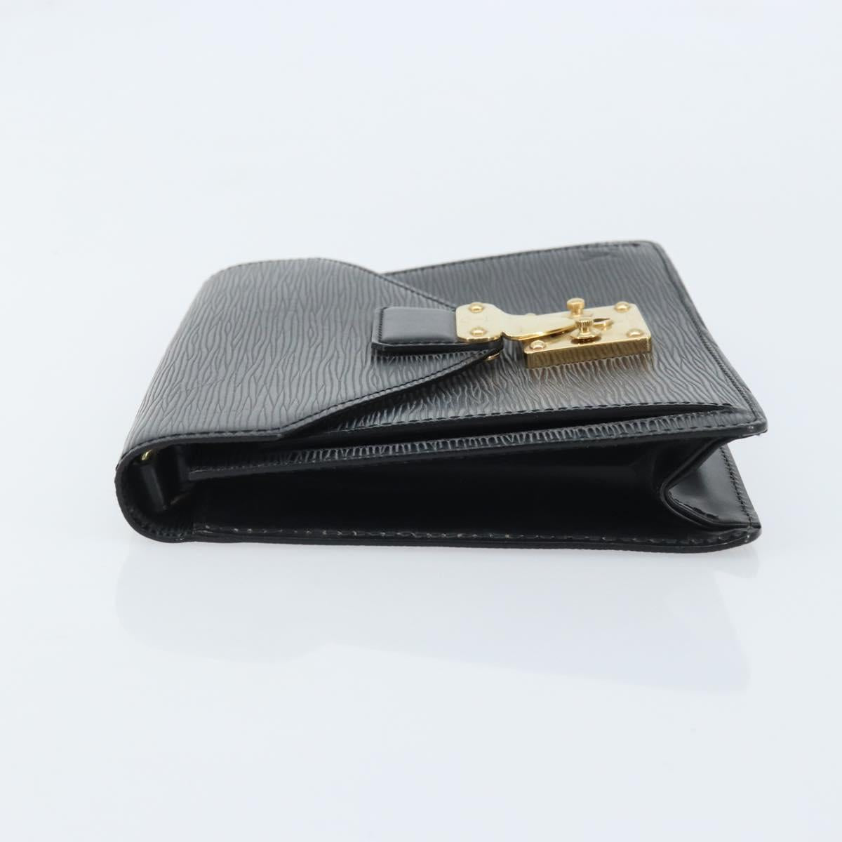 LOUIS VUITTON Dragonne Clutch Bag Epi Series Black Noir