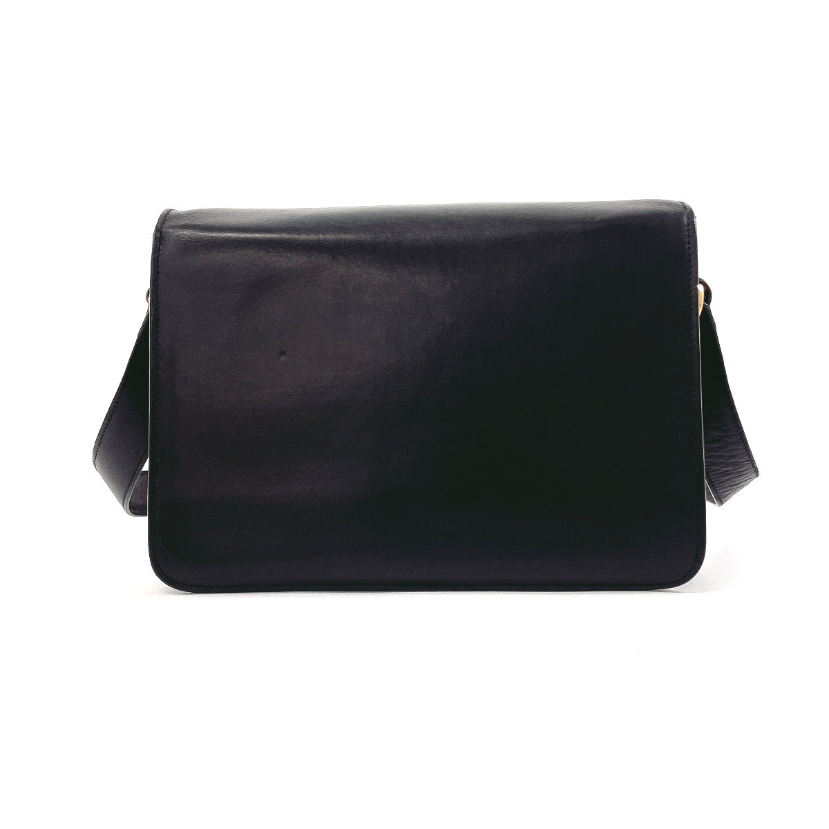 CELINE Shoulder Bag leather black Carriage Metal