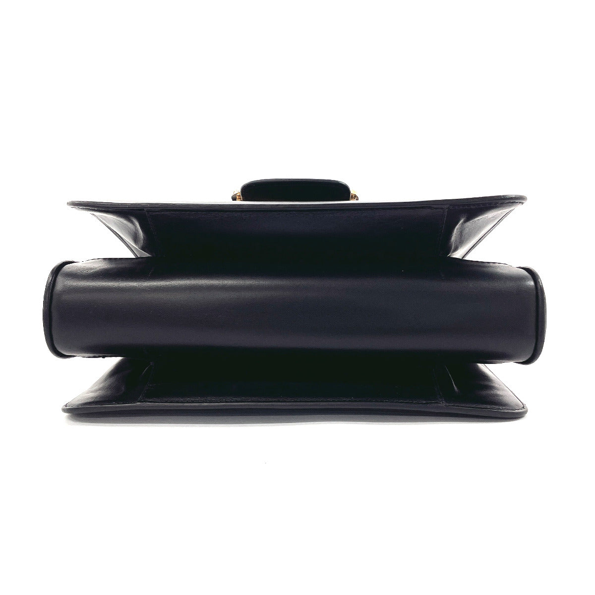 CELINE Shoulder Bag leather black Carriage Metal