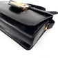 CELINE Shoulder Bag leather black Carriage Metal
