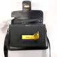 CELINE Shoulder Bag leather black Carriage Metal
