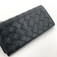 BOTTEGAVENETA Bill Compartment leather black INTRECCIATO mens Used Authentic