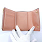 LOEWE Tri-fold wallet leather pink linen Compact wallet
