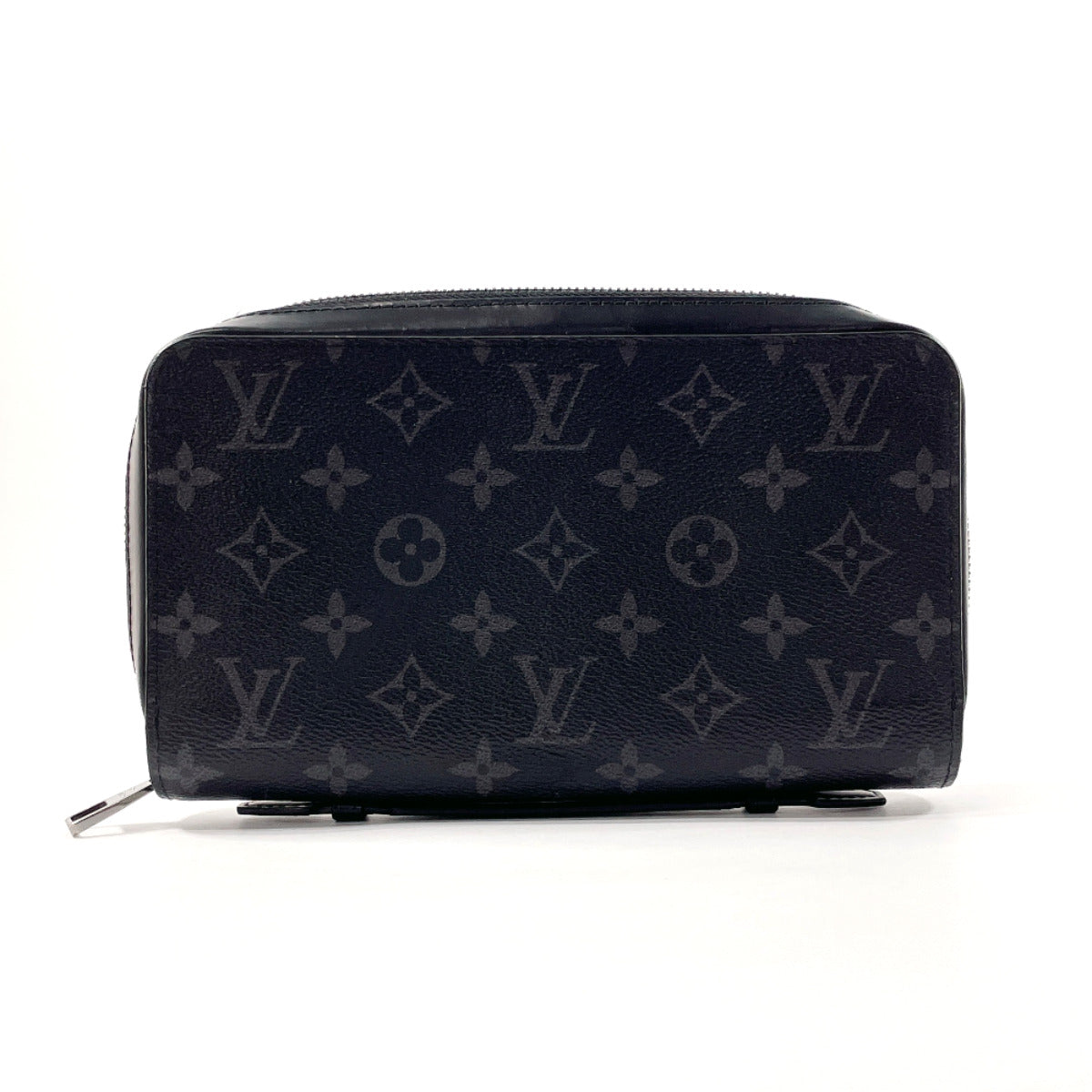LOUIS VUITTON Long Wallet Purse M61698 Monogram Eclipse black Zippy XL mens Used Authentic