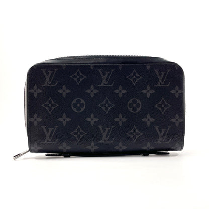 LOUIS VUITTON Long Wallet Purse M61698 Monogram Eclipse black Zippy XL mens Used Authentic