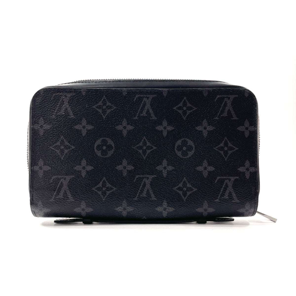 LOUIS VUITTON Long Wallet Purse M61698 Monogram Eclipse black Zippy XL mens Used Authentic
