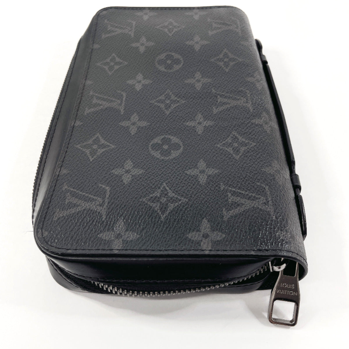 LOUIS VUITTON Long Wallet Purse M61698 Monogram Eclipse black Zippy XL mens Used Authentic
