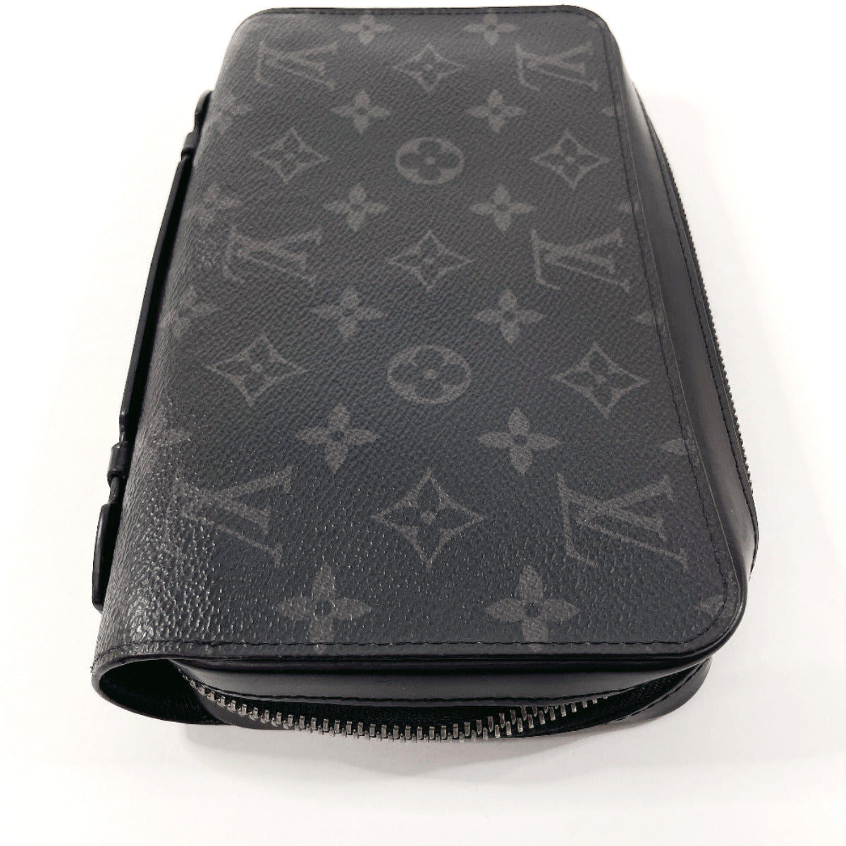 LOUIS VUITTON Long Wallet Purse M61698 Monogram Eclipse black Zippy XL mens Used Authentic