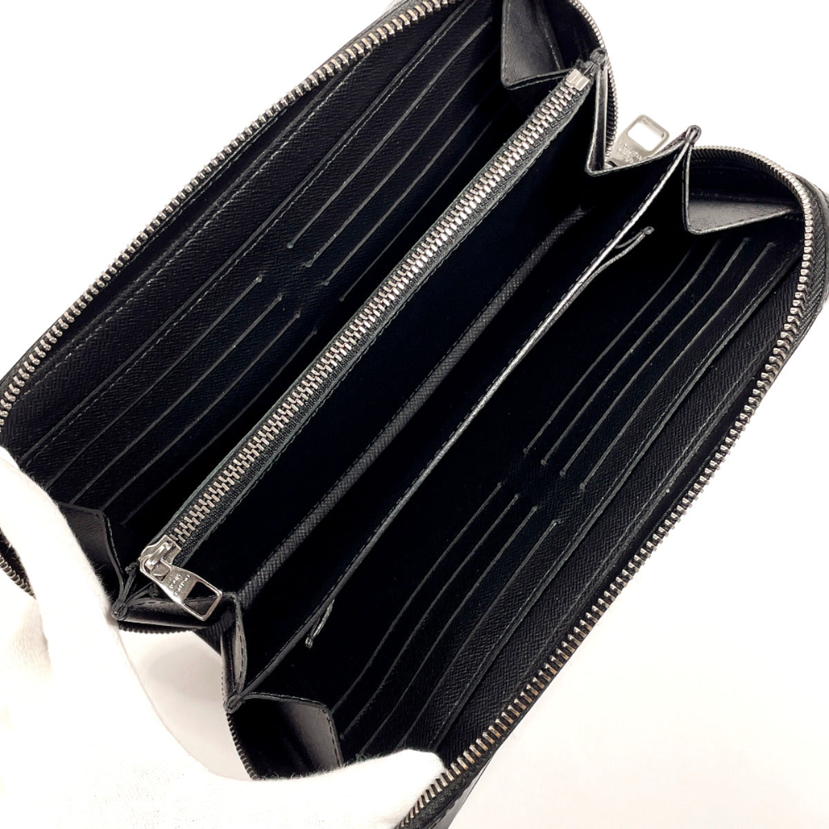 LOUIS VUITTON Long Wallet Purse M61698 Monogram Eclipse black Zippy XL mens Used Authentic