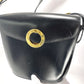 CELINE Shoulder Bag leather black vintage Circle logo