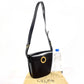 CELINE Shoulder Bag leather black vintage Circle logo