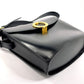 CELINE Shoulder Bag leather black vintage Circle logo