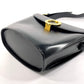 CELINE Shoulder Bag leather black vintage Circle logo