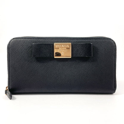 PRADA Long Wallet Purse Safiano leather black
