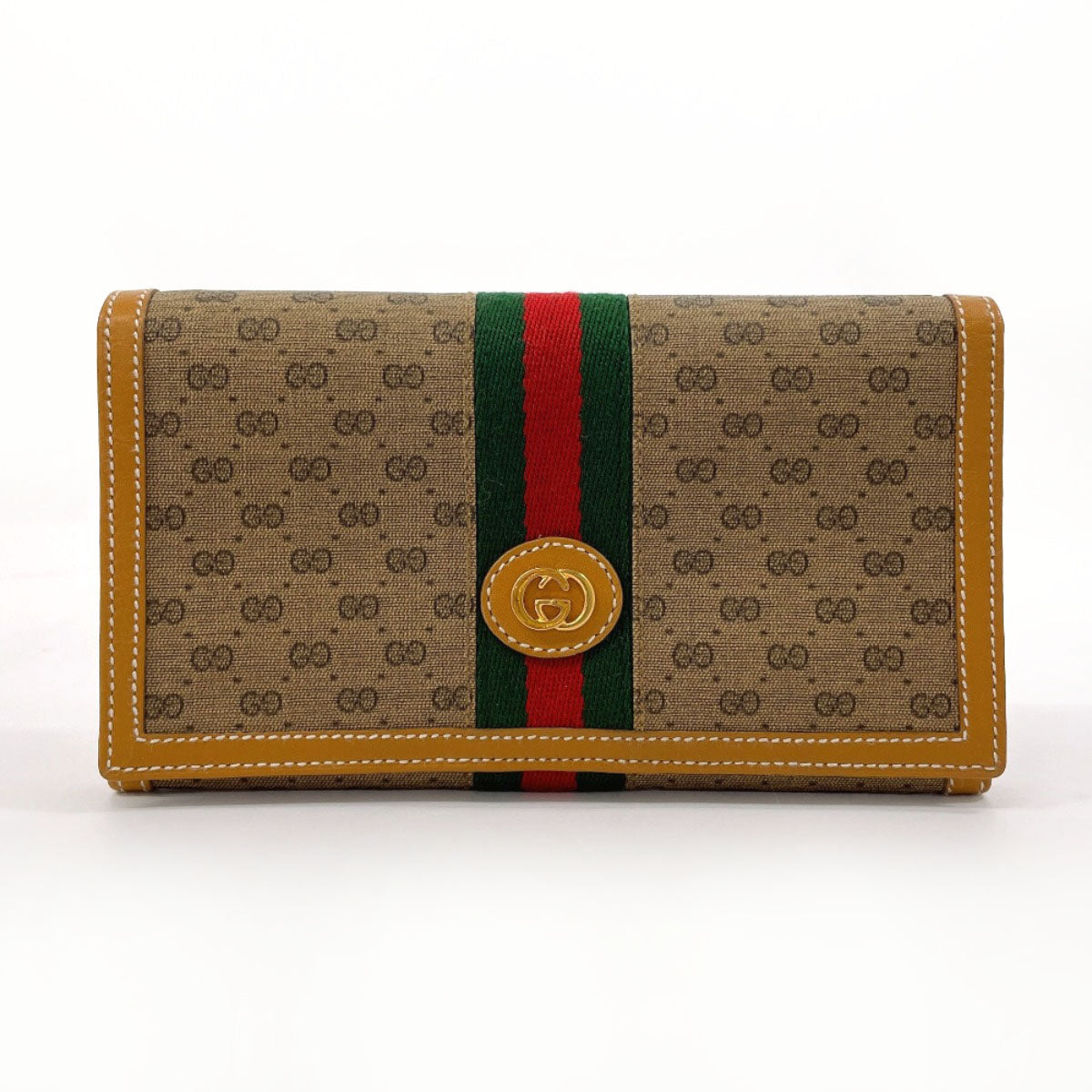 GUCCI Long Wallet Purse 035・150 GG Supreme canvas, leather Brown Sherry line