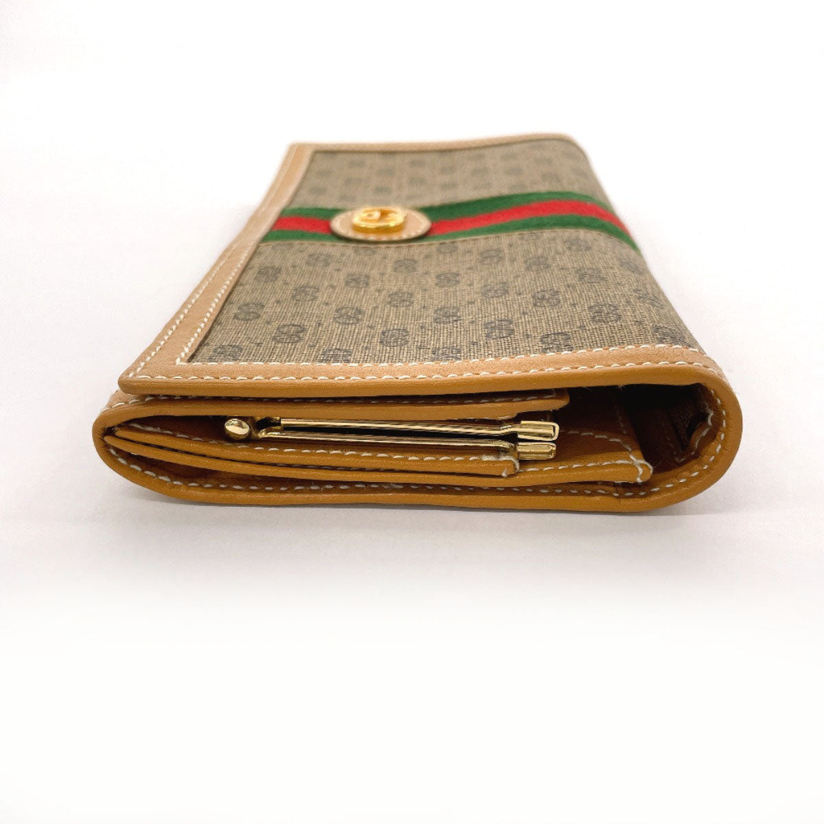 GUCCI Long Wallet Purse 035・150 GG Supreme canvas, leather Brown Sherry line