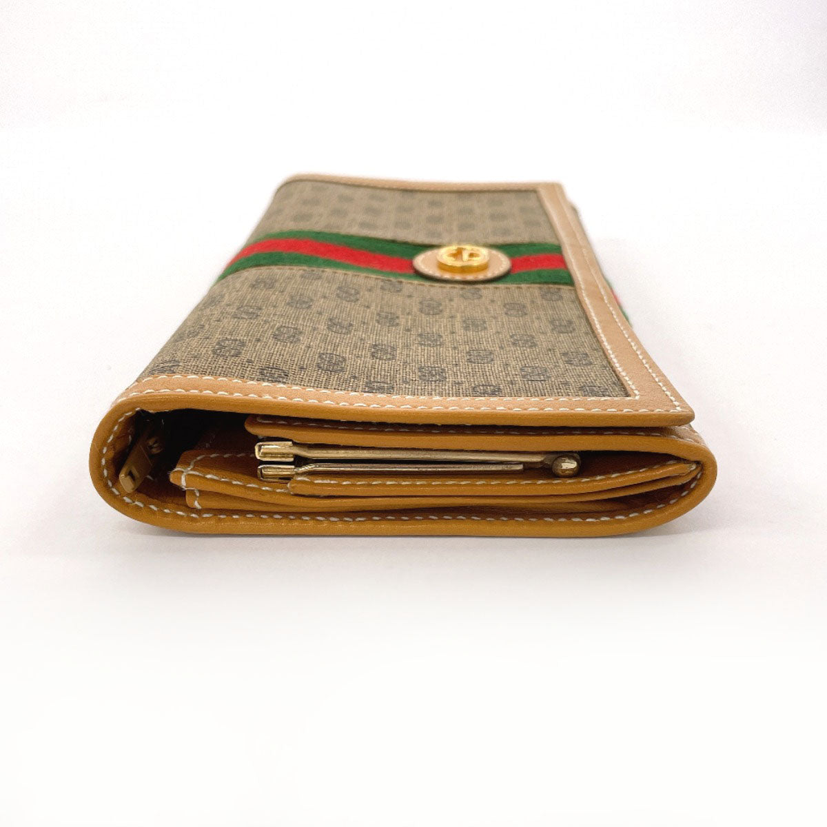 GUCCI Long Wallet Purse 035・150 GG Supreme canvas, leather Brown Sherry line