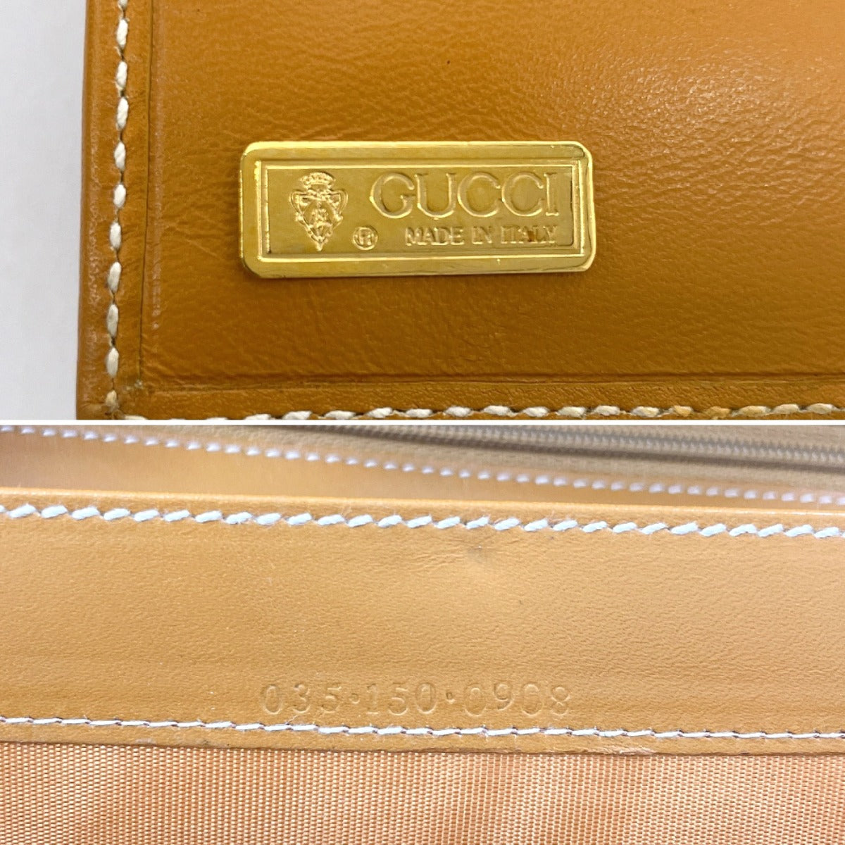 GUCCI Long Wallet Purse 035・150 GG Supreme canvas, leather Brown Sherry line