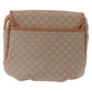 CELINE Macadam Monogram Canvas Shoulder Bag Beige Gold