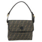 FENDI Zucca Canvas Shoulder Bag Black Brown