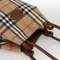 Burberrys Nova Check Shoulder Bag Canvas Beige Gold