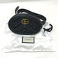GUCCI Waist bag 476434 leather black GG Marmont Quilted Sling bag Women 95/38 Used Authentic