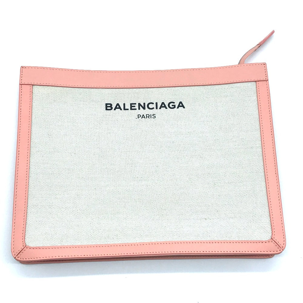 BALENCIAGA Clutch bag 410119 Canvas, leather white Classic Women(unisex) Used Authentic