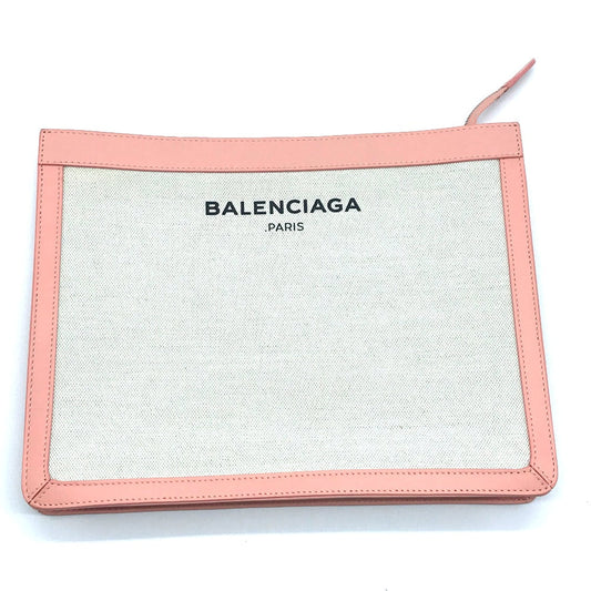 BALENCIAGA Clutch bag 410119 Canvas, leather white Classic Women(unisex) Used Authentic