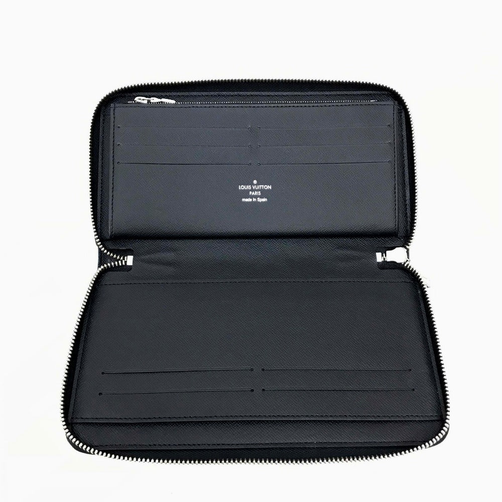 LOUIS VUITTON Long Wallet Purse N40204 Damier Grafitto Canvas black Damier Grafitte Zippy Organizer NM mens Used Authentic