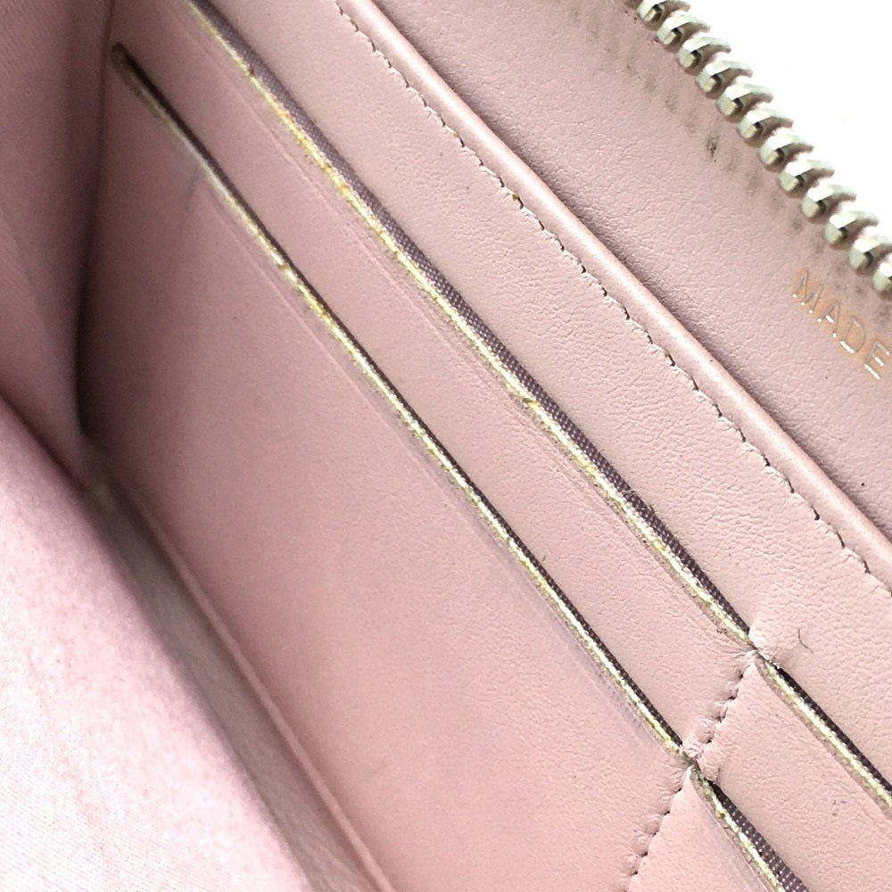 CHANEL Long Wallet Purse Tweed, Leather Pink type Cruise line Deauville Women Used Authentic